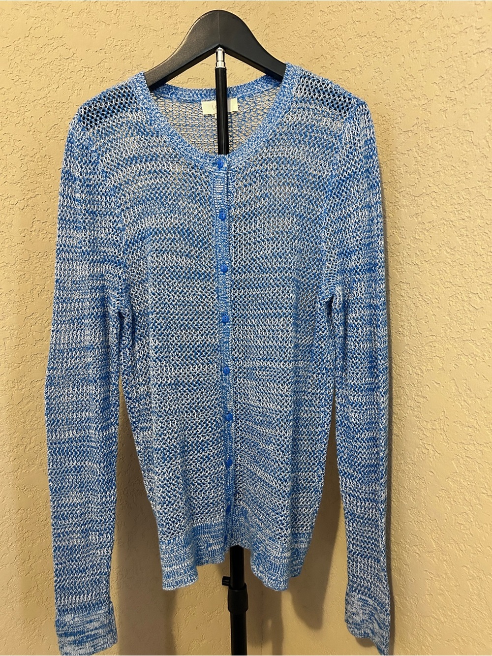 Women’s Loft Blue Lightweight Knit Button-Front Sweater